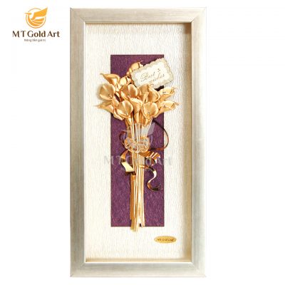 Tranh hoa bách hợp nền sáng (13x26cm)