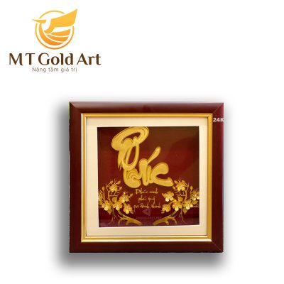 Tranh chữ Phúc dát vàng (27x34cm)