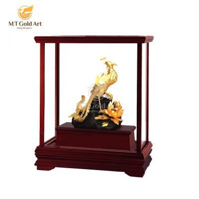 Tượng Chim phượng hoàng dát vàng (17x29x34cm)