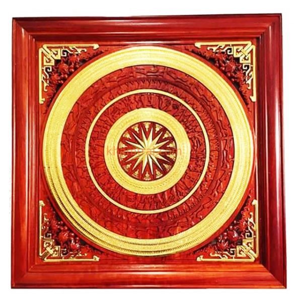 tranh mặt trống đồng gỗ