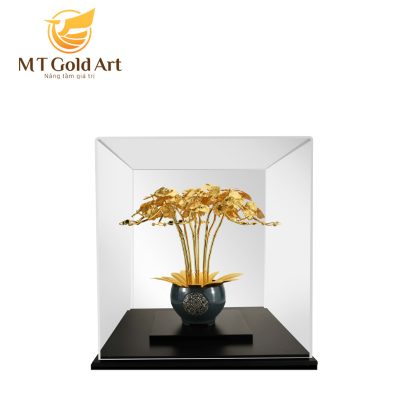 Chậu hoa lan dát vàng 24k – phiên bản giới hạn tại MT GOLD ART