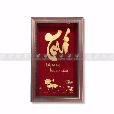 Tranh chữ trí dát vàng 24k – MT GOLD ART